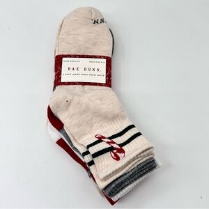Rae Dunn 5-pack Ladies Short Crew Socks Holiday Christmas Limited Edition